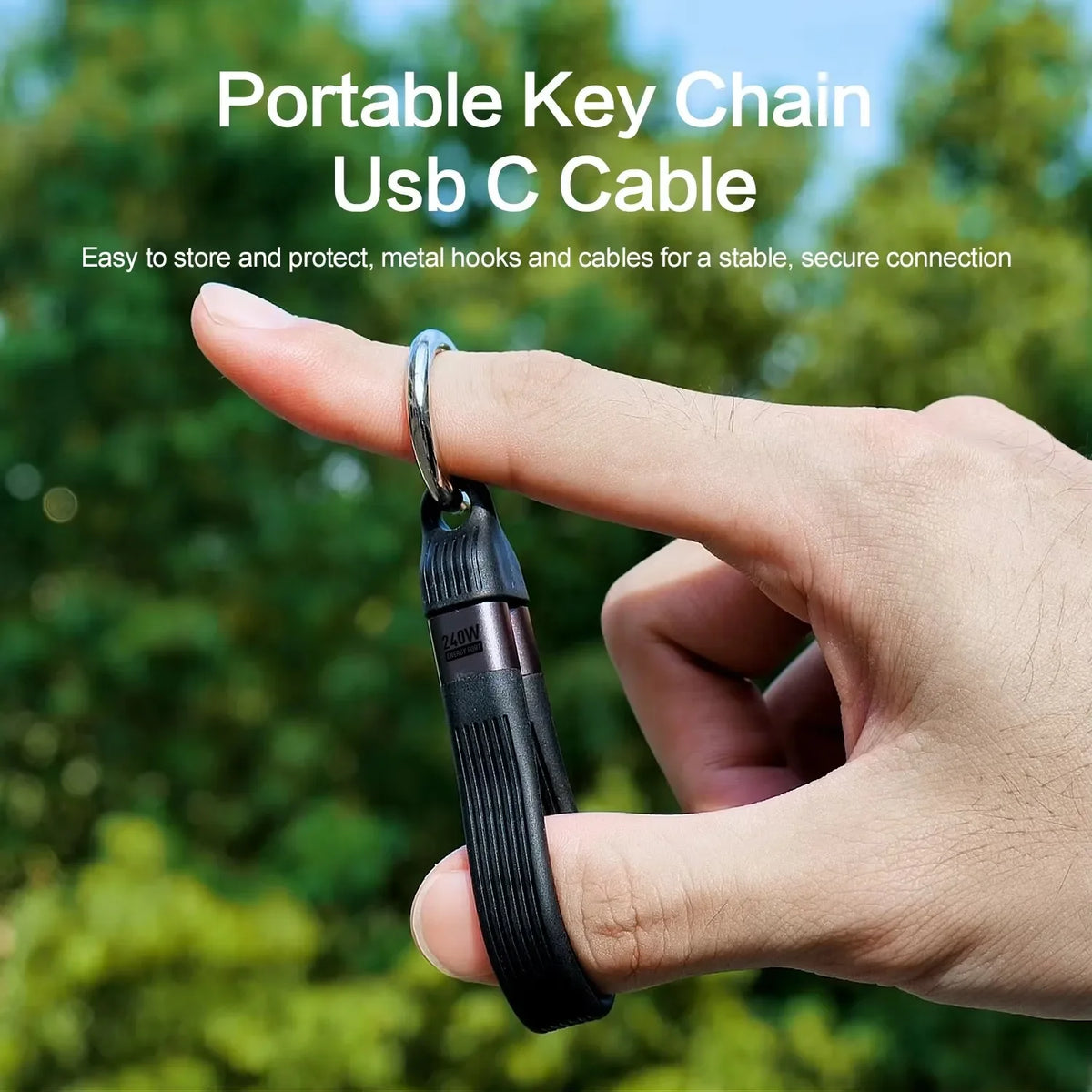 USB4 240W 40Gbps USB-C to USB-C Keychain Cable | 8K Ready