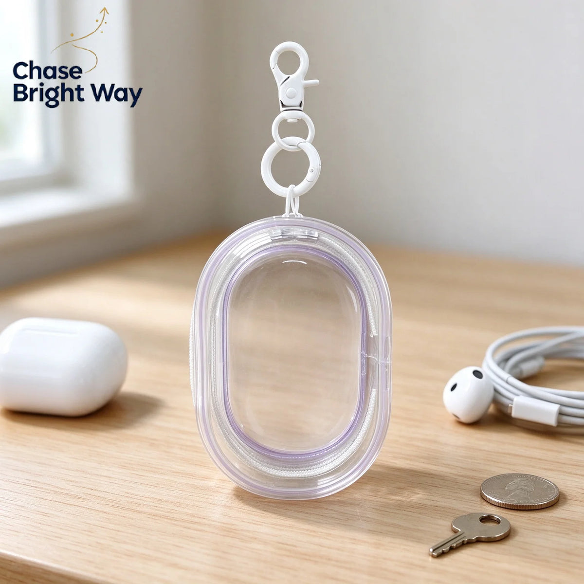 Transparent Mini Storage Bag Keychain | Portable Jewelry Organizer