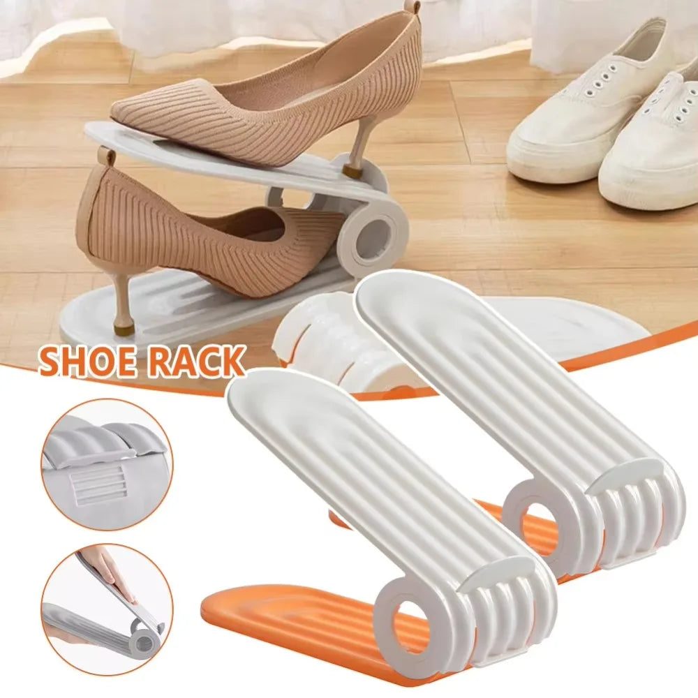 Adjustable Double Layer Shoe Rack – Space-Saving Organizer