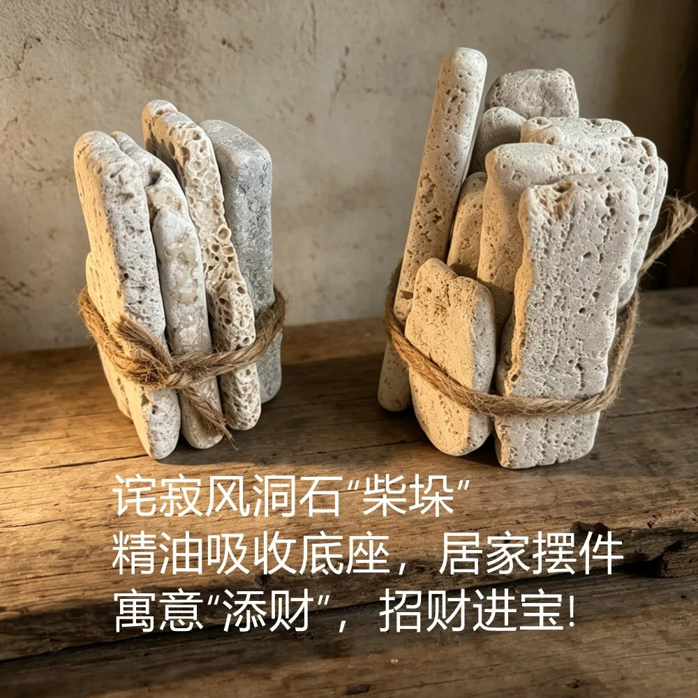 Travertine Aroma Stone Diffuser – Flameless Essential Oil Diffuser