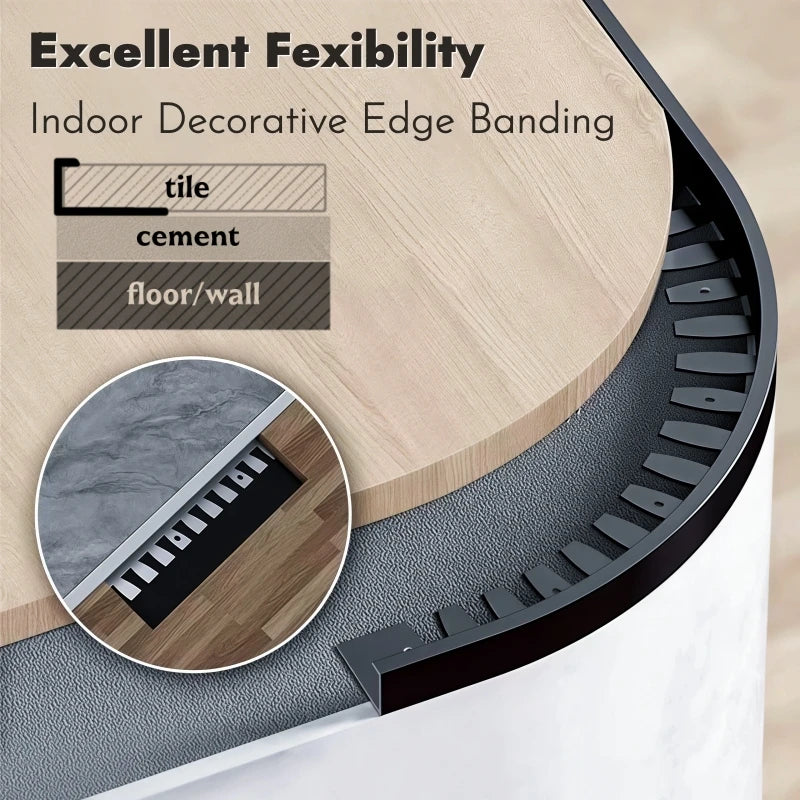 C-Shape Aluminum Stair Nosing Edge Banding Strip | Bendable