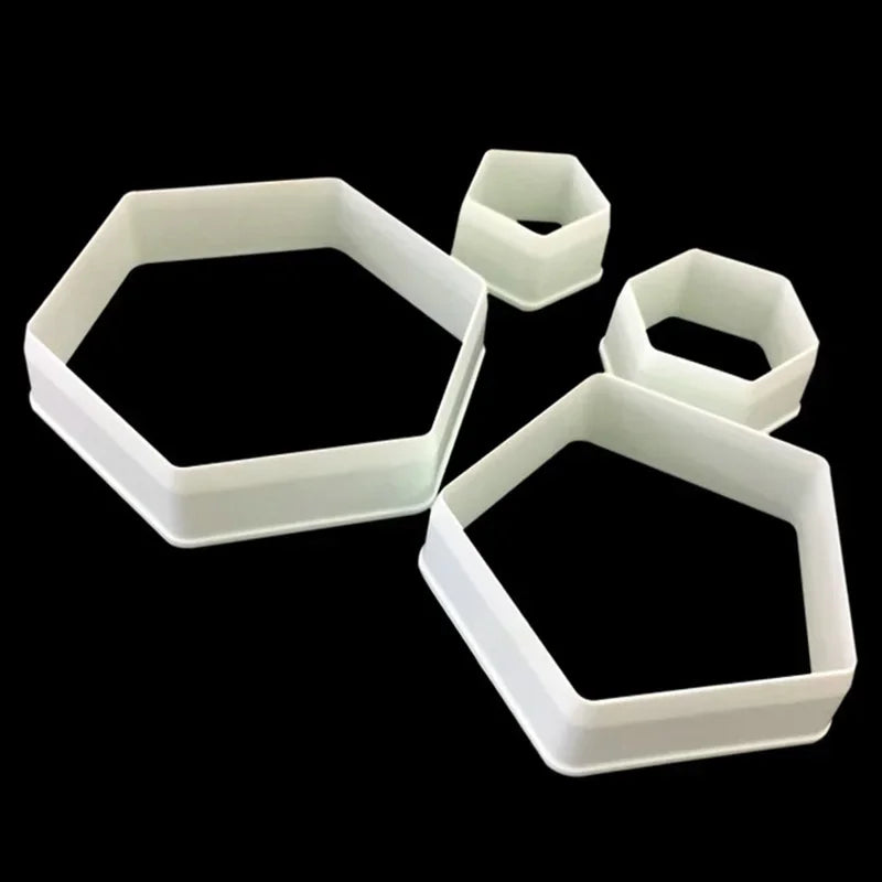 Soccer Ball Cookie Cutters – 4-Size Hexagon Fondant Mold Set