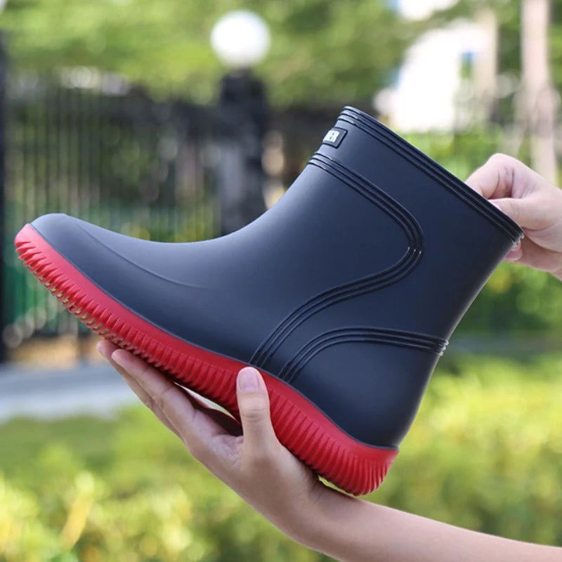 LEDP Unisex Waterproof Ankle Rain Boots | Non-Slip PVC