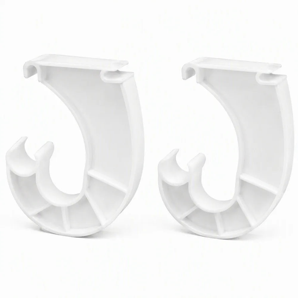 4-Pack J-Shaped Closet Rod Support Brackets – White Plastic