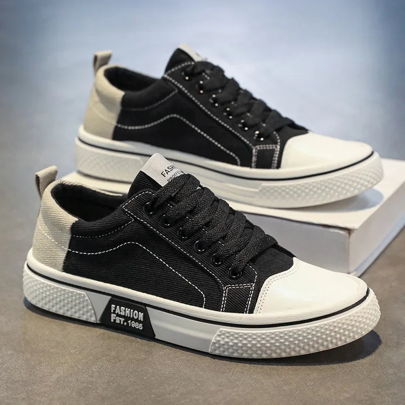 LEDP Men's Canvas Sneakers – Breathable Non-Slip Skate Shoes