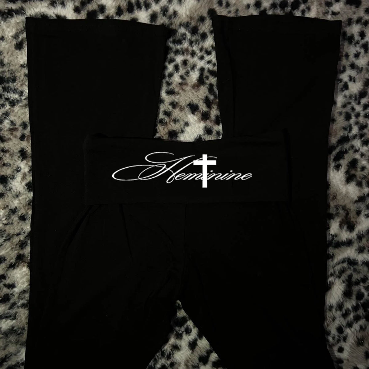 Y2K Wide Leg Flare Pants – Gothic Punk Letter Print Women