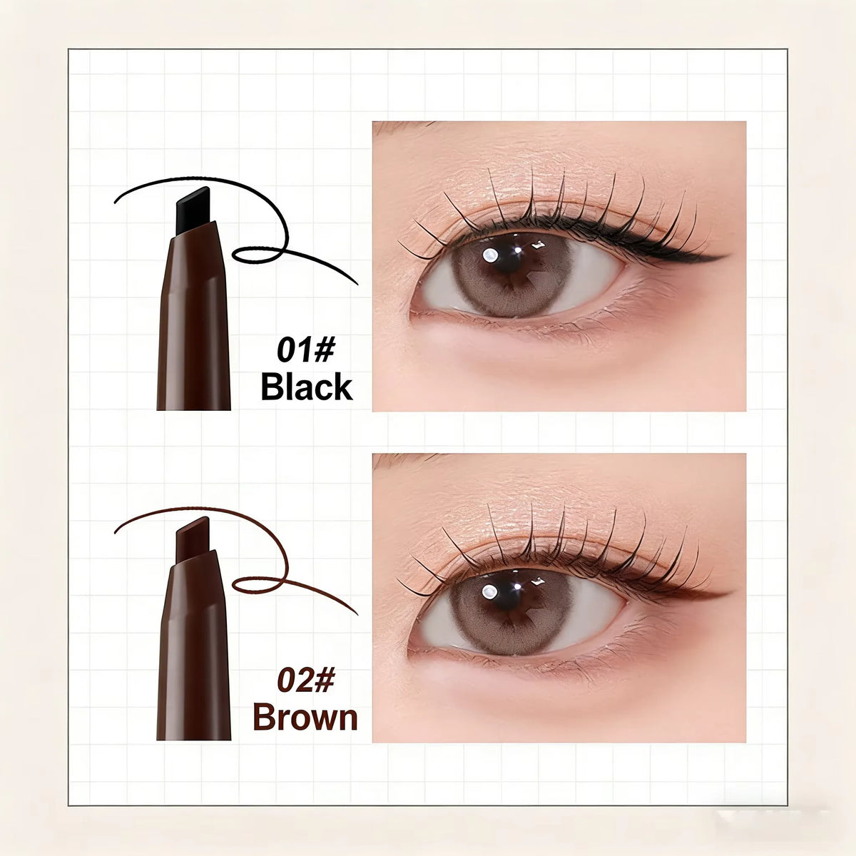 WODWOD 2-in-1 Waterproof Eyeliner Gel Pen & Brush | Brown/Black