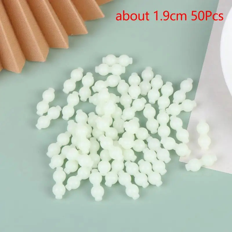 50-Pack Luminous Gourd Bead Fishing Swivel Connectors Anti-Tangle