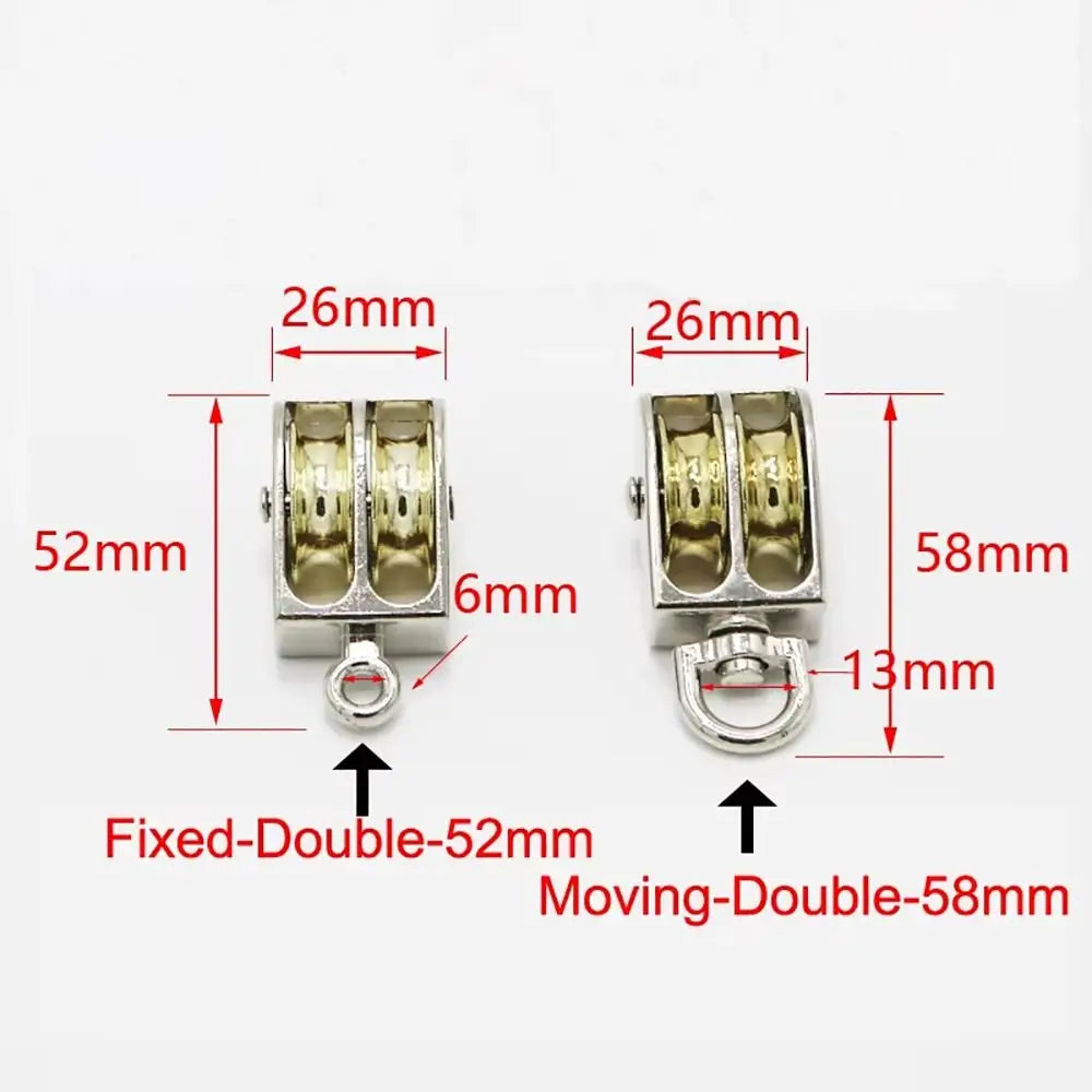 Zinc Alloy Moving Pulley – Single & Double Wheel Sheave Block