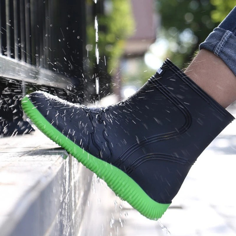 LEDP Unisex Waterproof Ankle Rain Boots | Non-Slip PVC
