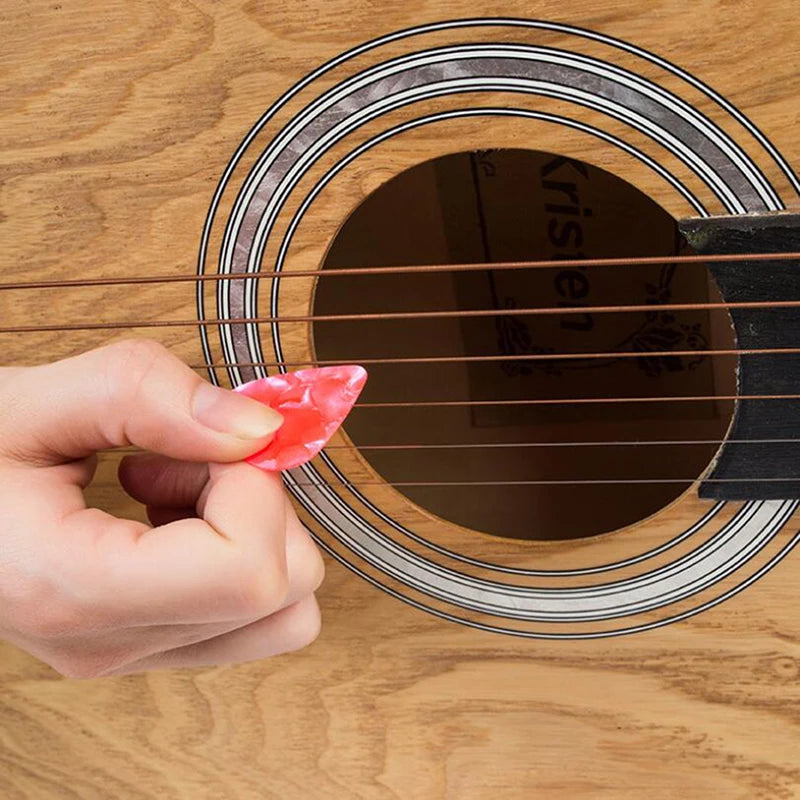 10-Pack Celluloid Guitar Picks with Holder – 3 Thickness Options