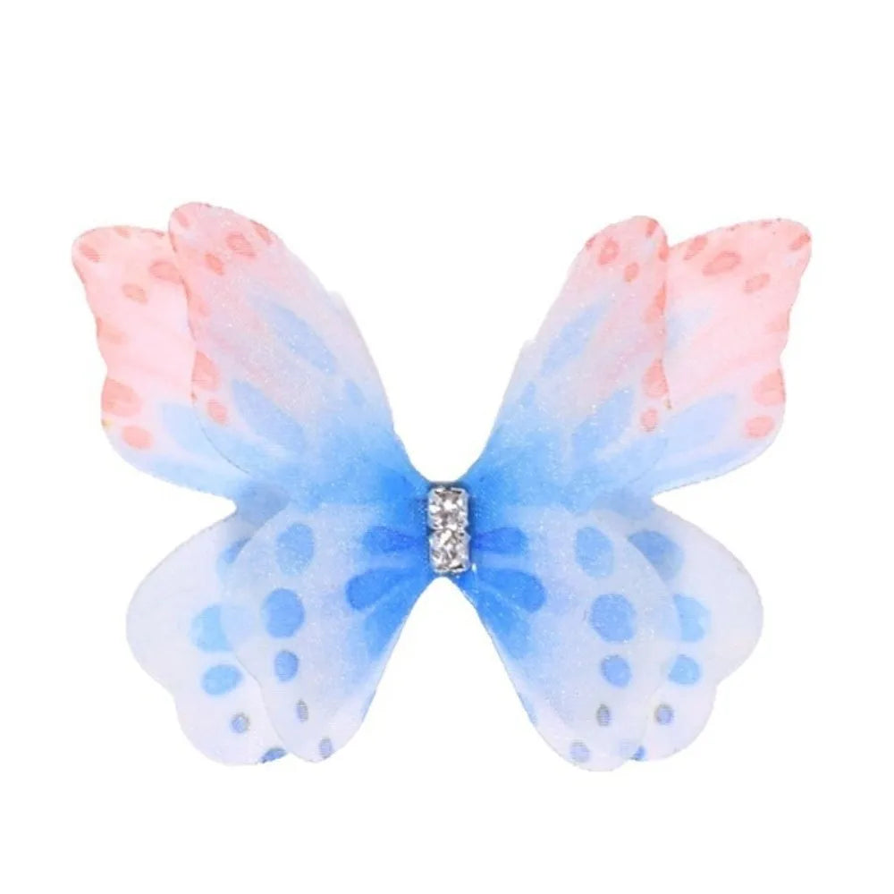 50-Pack 3D Organza Butterfly Appliques – Rhinestone Chiffon Patches