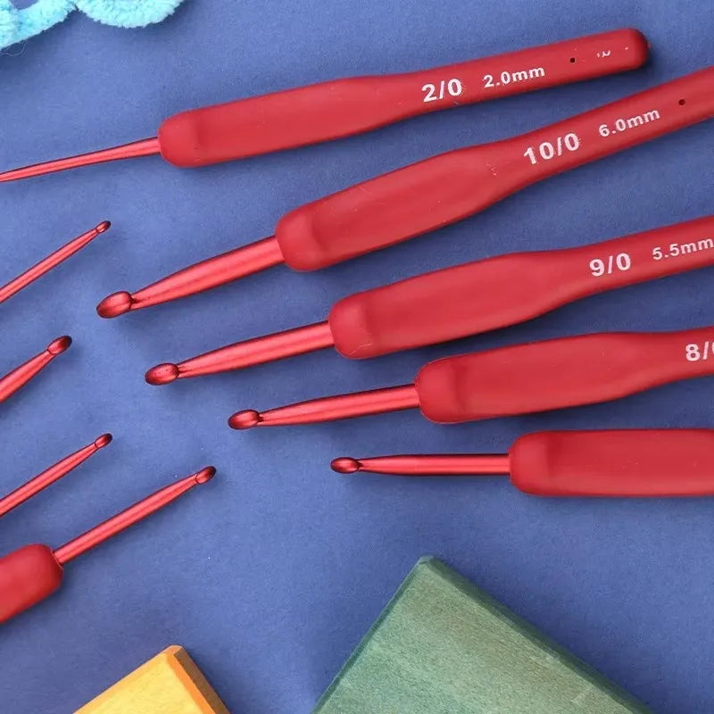 Silicone Crochet Hooks Set – Frosted Aluminum DIY Needles