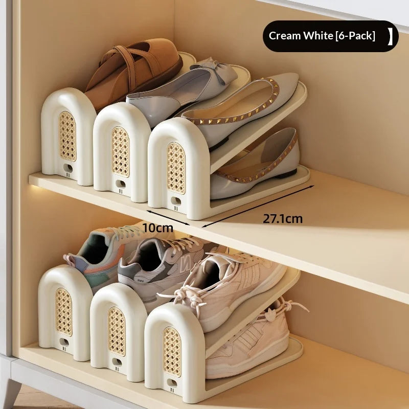 Adjustable Multi-Tier Retro Shoe Rack Organizer | Entryway Shelf