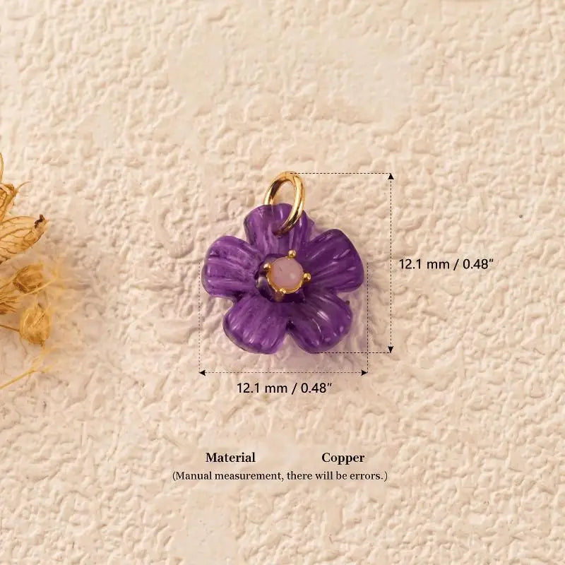 Resin Flower Zircon Charm Pendant – Colorful DIY Jewelry