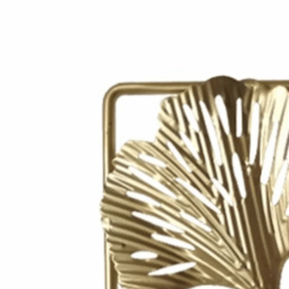 Gold Ginkgo Leaf Metal Wall Art – 7.9" Wrought Iron Decor