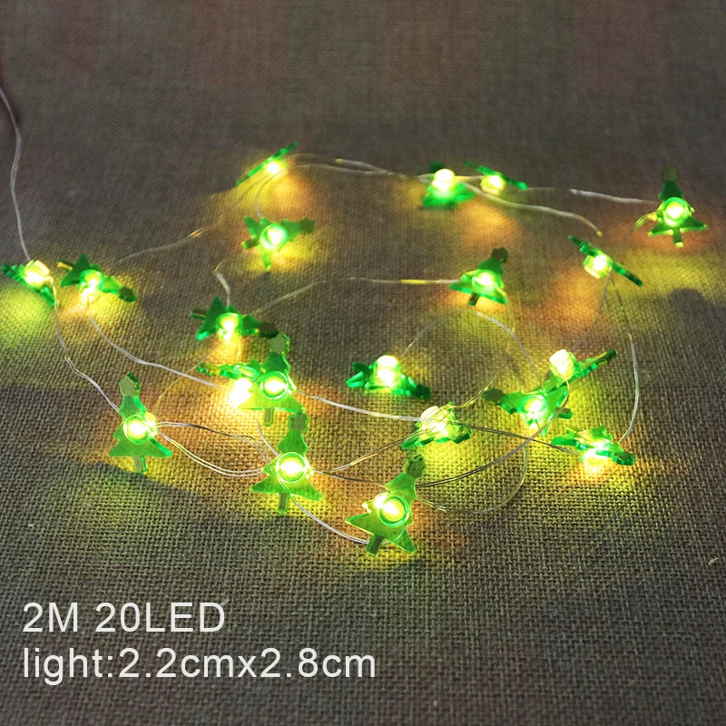 2M Christmas Santa & Snowman LED Light String Garland Decor