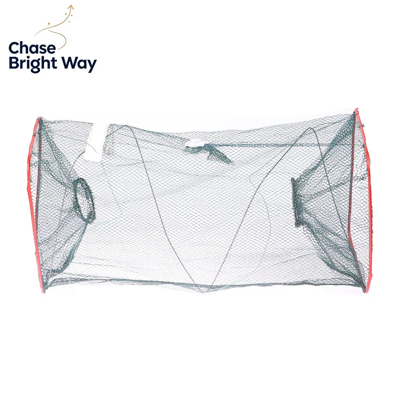 Folding Fish Trap Cage – Nylon Steel Wire Shrimp Dip Net