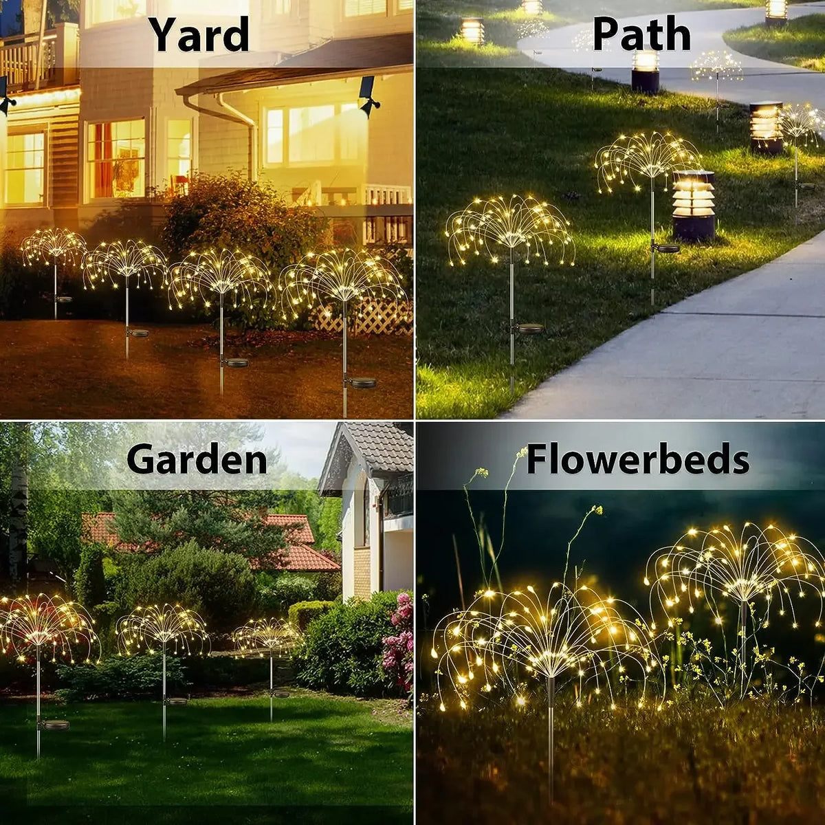 Solar Firework Fairy Lights – 200 LED, 8 Modes, IP65 Outdoor