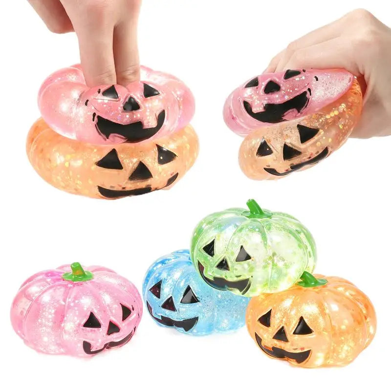 Halloween Glitter Pumpkin Squeeze Fidget Toy – Slow Rebound