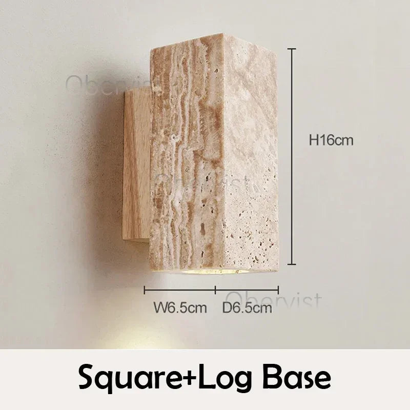 Wabi Sabi Travertine LED Wall Sconce | Bedroom & Living Room