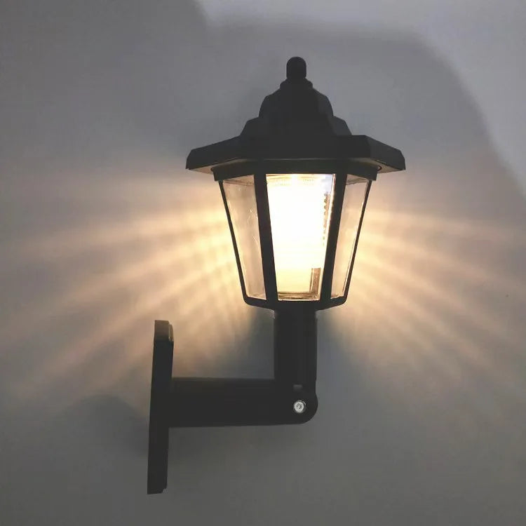 Solar Hexagonal LED Wall Light – Outdoor Waterproof Garden Sconce