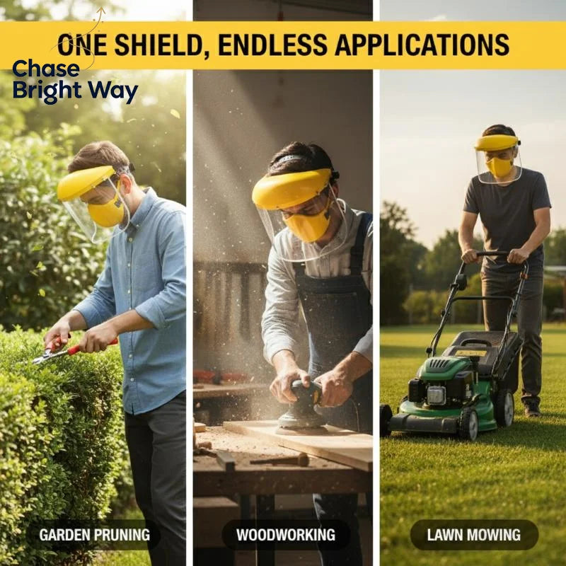 Garden Trimmer Safety Helmet with Full Face Mesh Shield