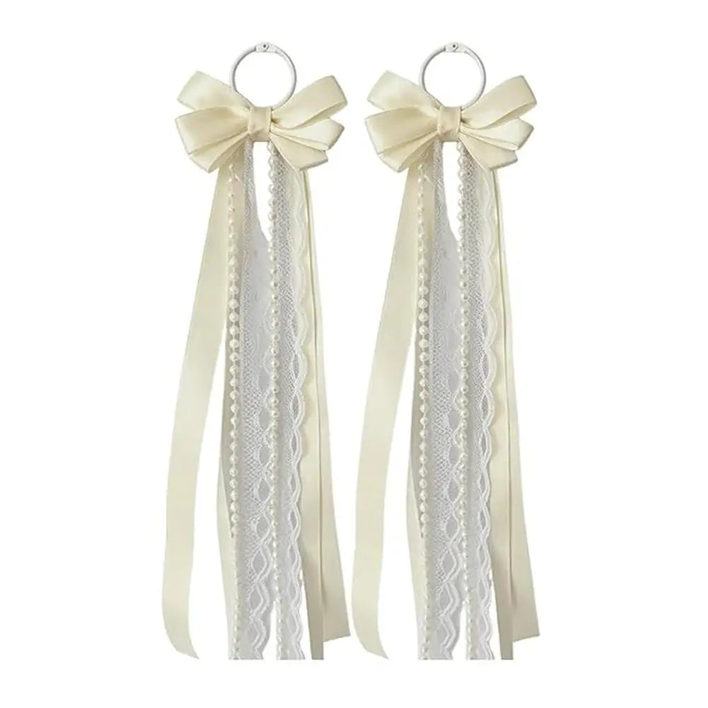 Pearl Bow Ribbon Boot Charms – Lace Tassel Shoe Accessories