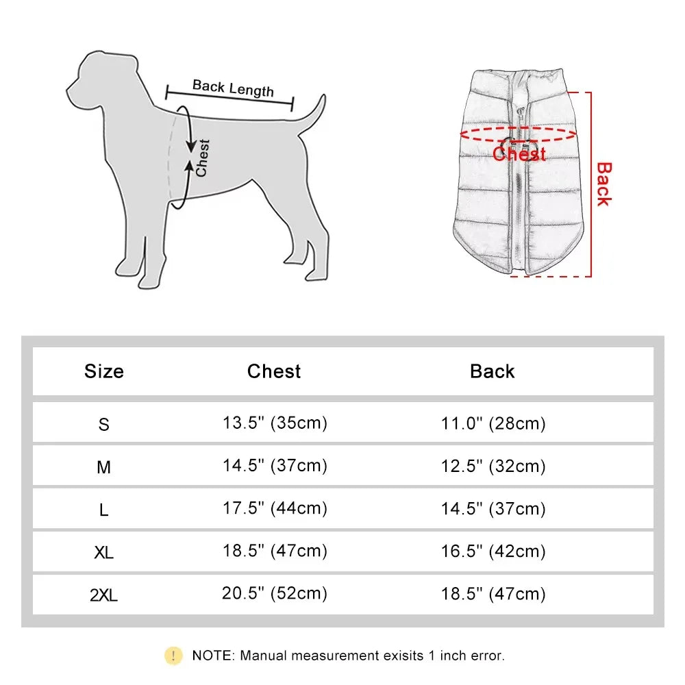 Padded Dog Vest Jacket – Zipper Winter Coat for Small Dogs