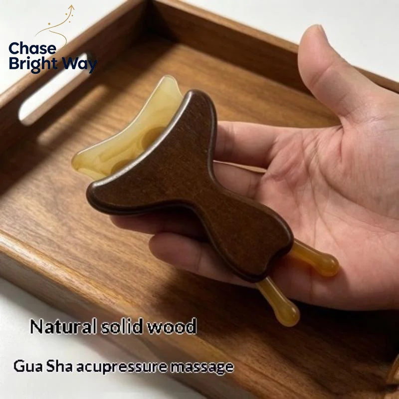 Sandalwood Butterfly Gua Sha Facial Massager & Acupressure Tool