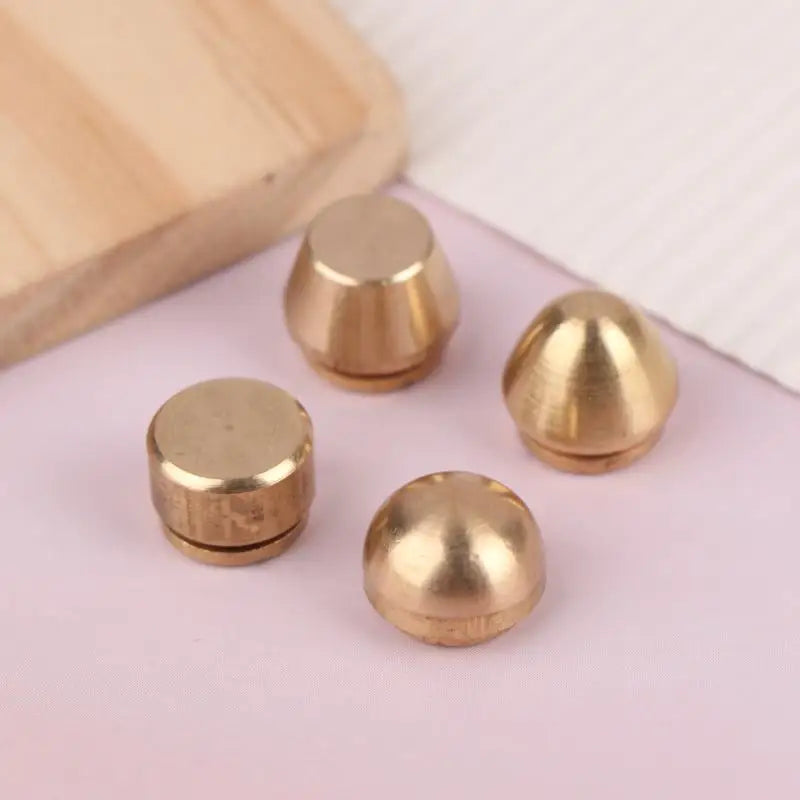 Solid Brass Rivets & Screws – 5-Set DIY Leather Bag Feet
