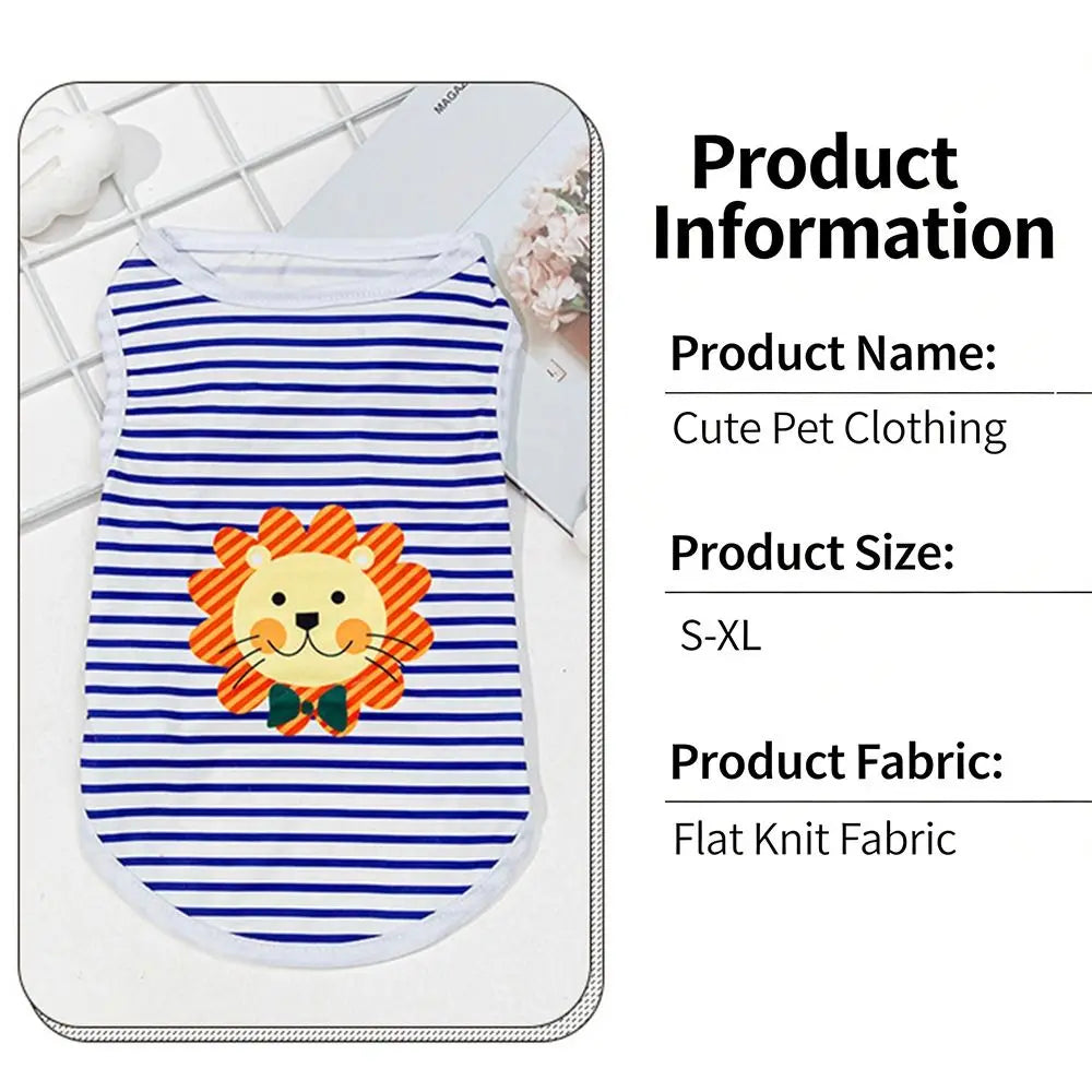 Cute Summer Dog Vest – Soft Breathable Sleeveless Pet T-Shirt