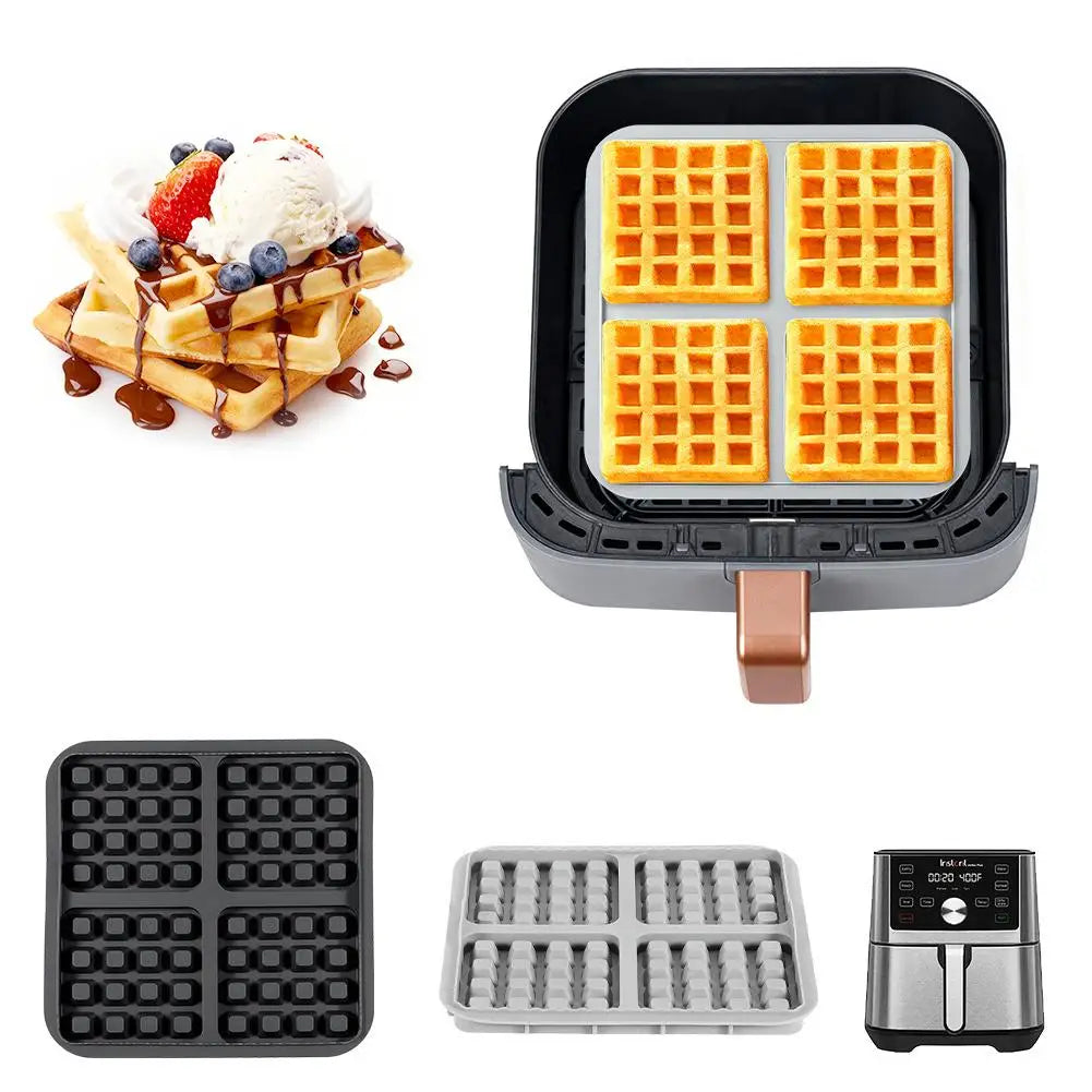 Silicone Waffle Mold for Air Fryer – Non-Stick, Square