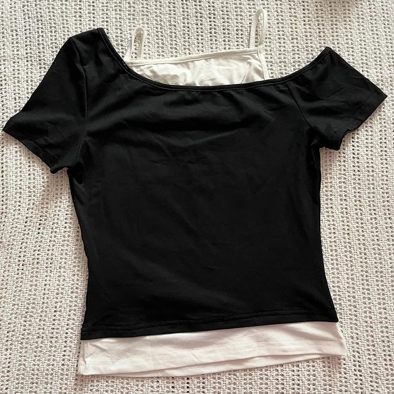 Women's Y2K Punk Gothic Crop Top – Vintage Streetwear Tee