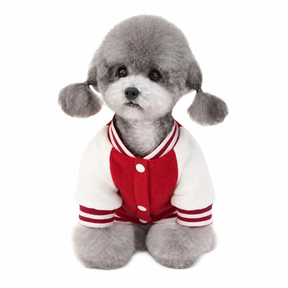 Fleece Dog Jacket – Button Closure Winter Coat | XS–XL