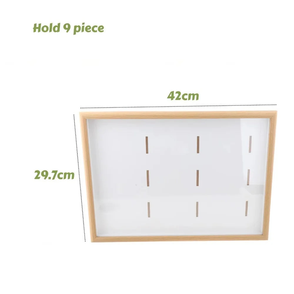 Wooden Photo Frame & Medal Display Case – Dust-Proof