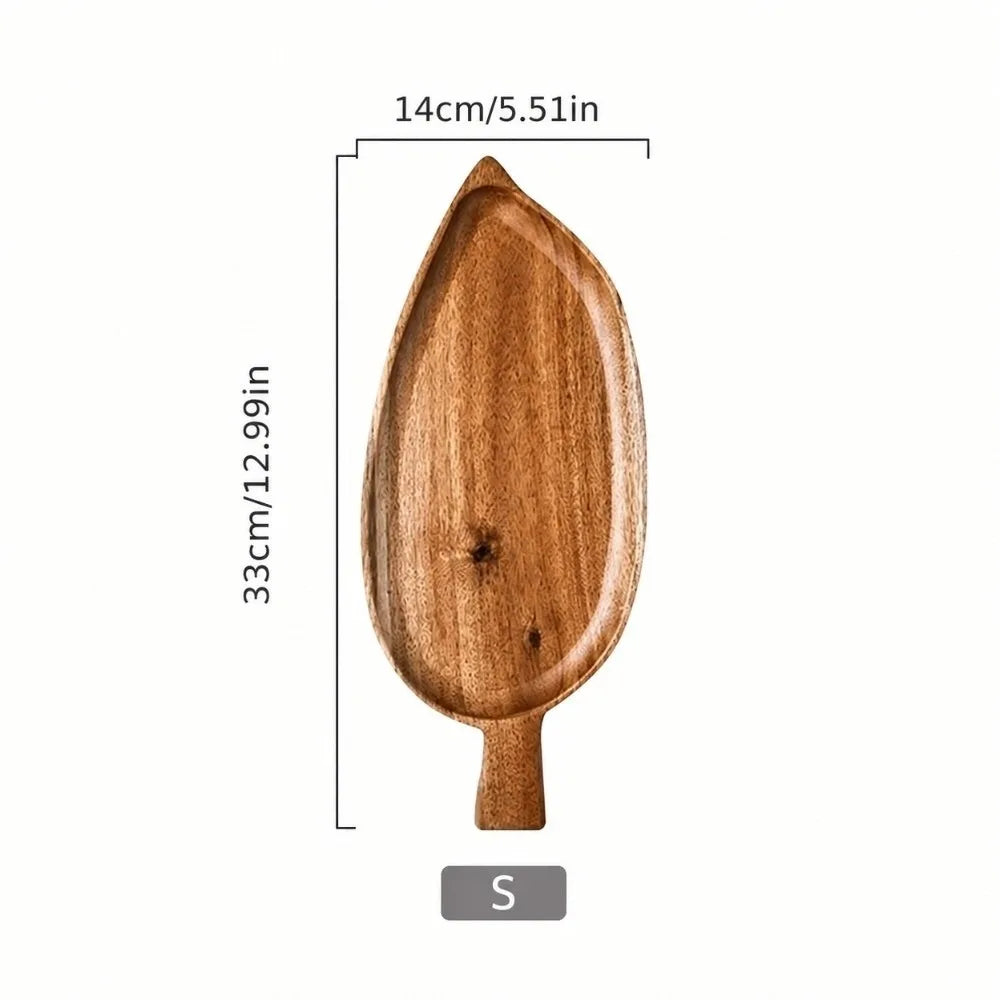 Acacia Wood Leaf Serving Tray – Japanese Sushi & Tea Tray