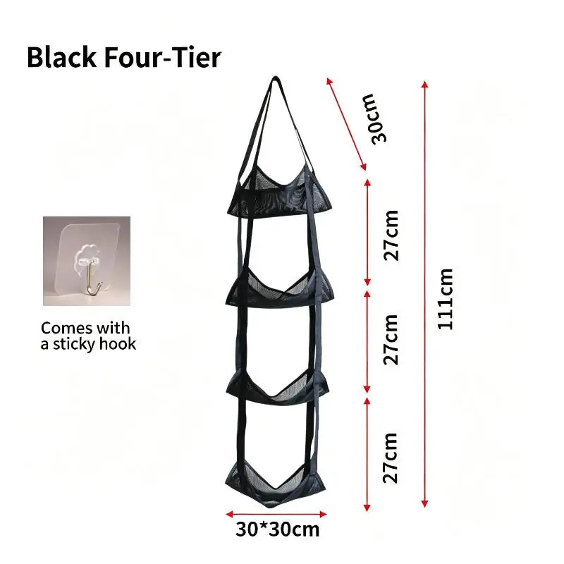 Wall-Mounted Mesh Ball Storage Organizer – 3 or 4 Tier