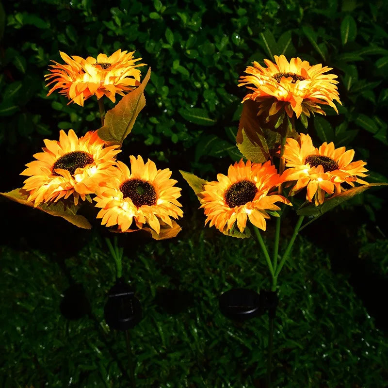 Solar Sunflower Garden Stake Light – IP65 Outdoor Pathway Lamp
