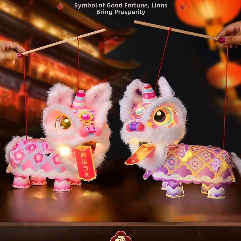 Chinese New Year Handheld DIY Lantern – Dancing Lion Lucky Charm