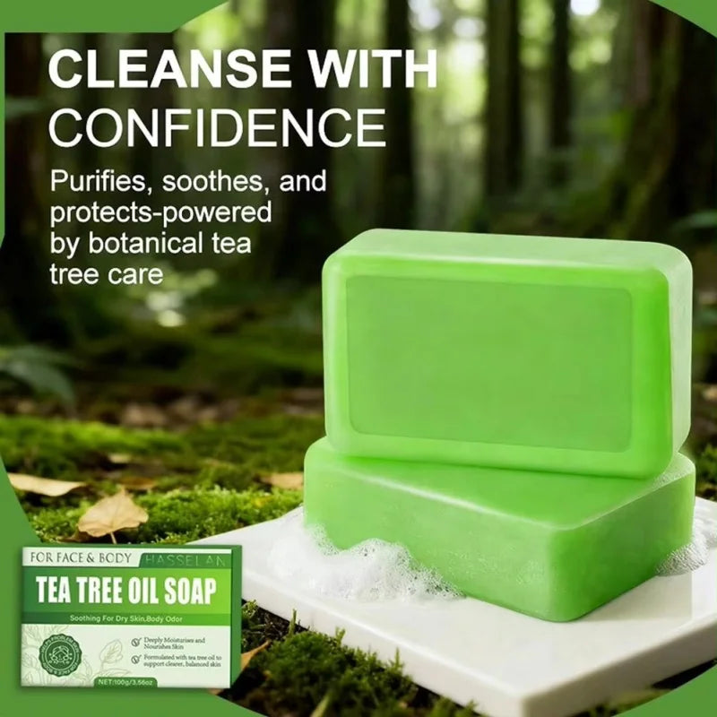 Tea Tree Essential Oil Soap – Face & Body Cleansing Bar 100g