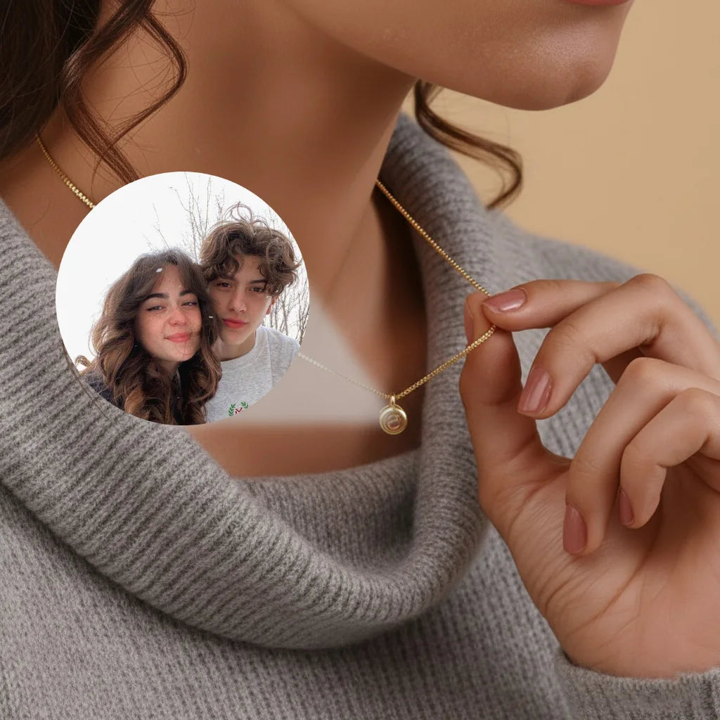 Custom Photo Projection Necklace – Personalized Picture Pendant