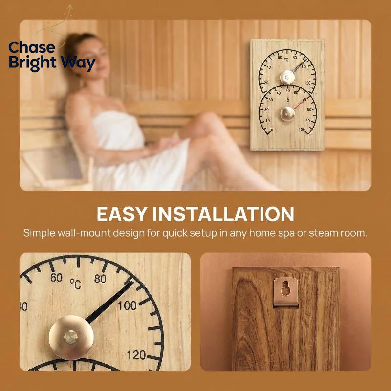 Sauna Thermometer – Metal Steam Room Temperature Gauge