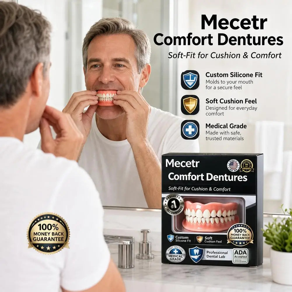 Temporary Full Denture Kit – Silicone Upper & Lower False Teeth