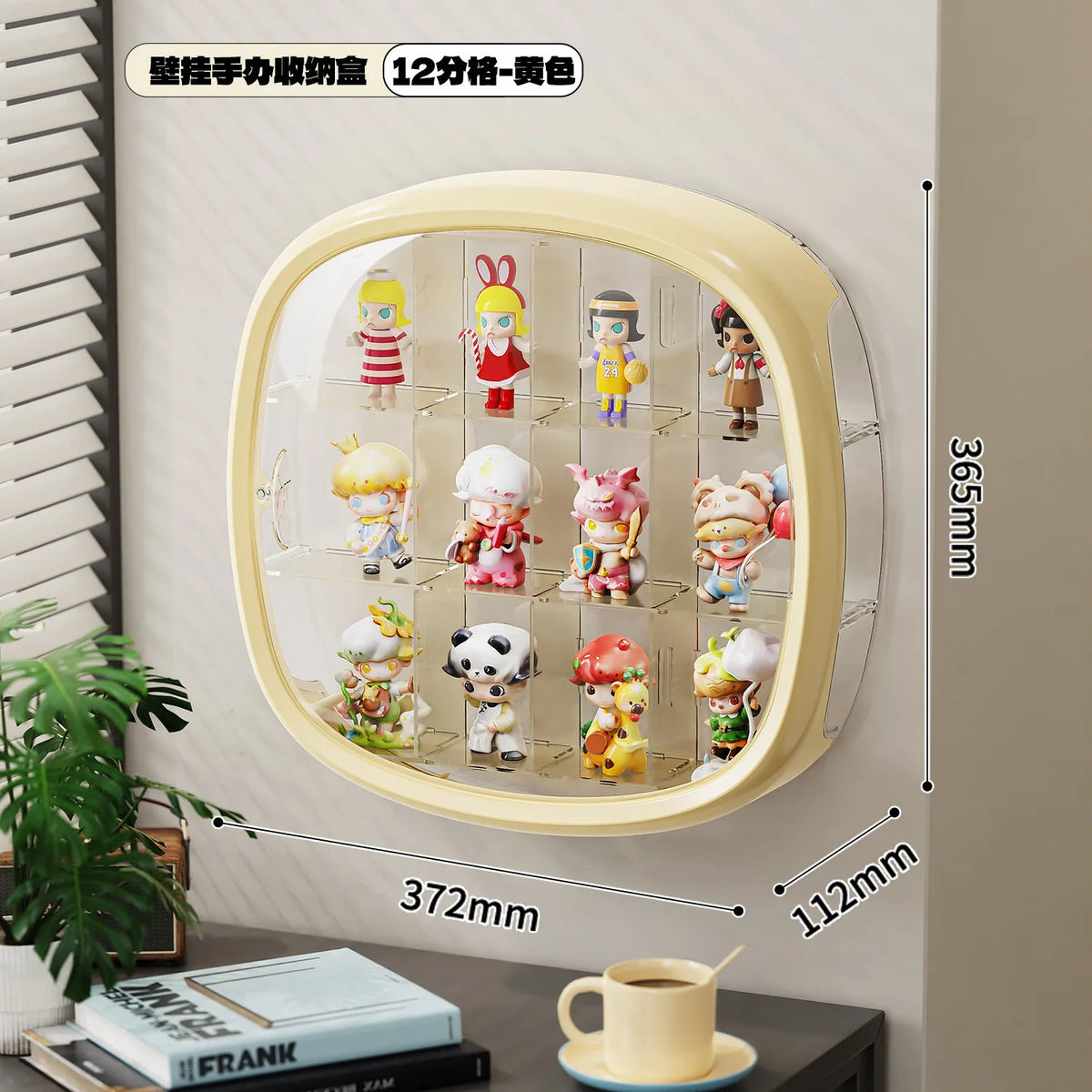 Space Capsule Figurine Display Case with LED Light – 12 Slots