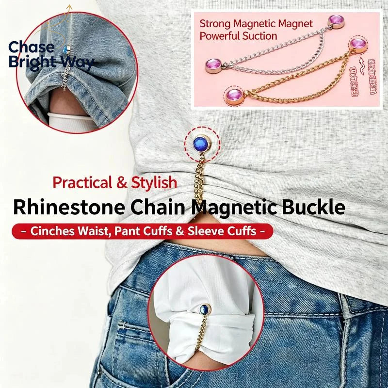 Rhinestone Magnetic Waist Cinch Clips – 2-Pc Adjustable Set