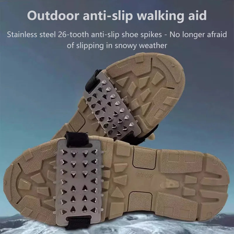 26-Tooth Stainless Steel Ice Cleats – Winter Shoe Spikes