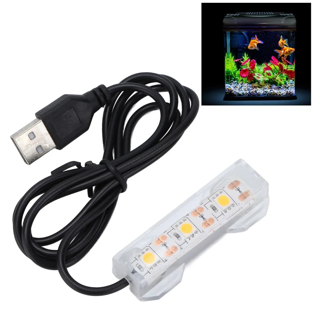 USB Aquarium LED Light – Submersible Multicolor Clip-On Lamp