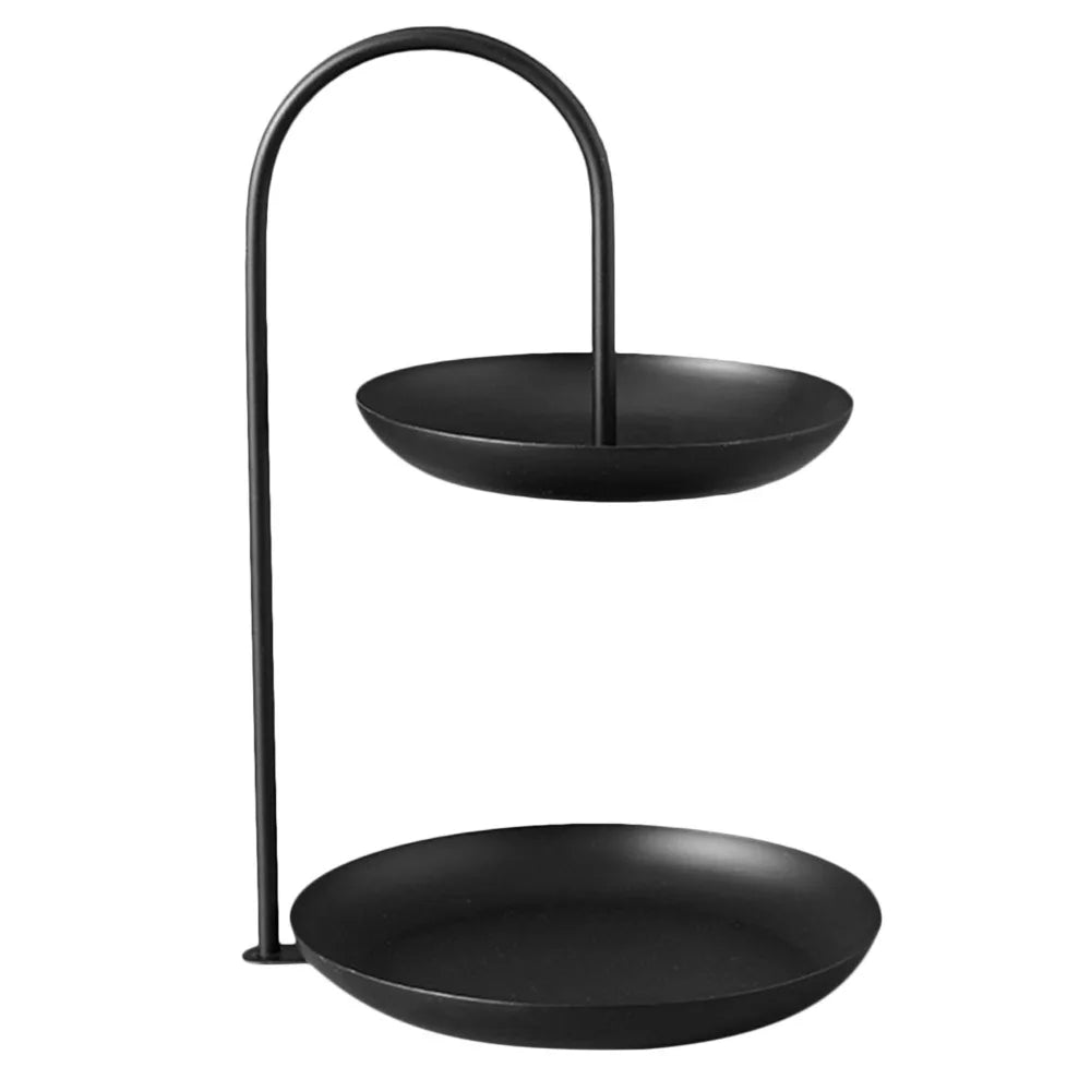 Dual Tier Iron Serving Tray – Fruit & Snack Display Stand