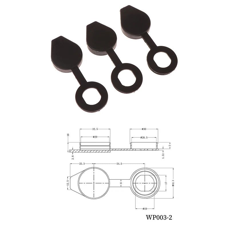 Waterproof Cam Lock Cap Covers 3-Pack – MS705/816 ABS Black